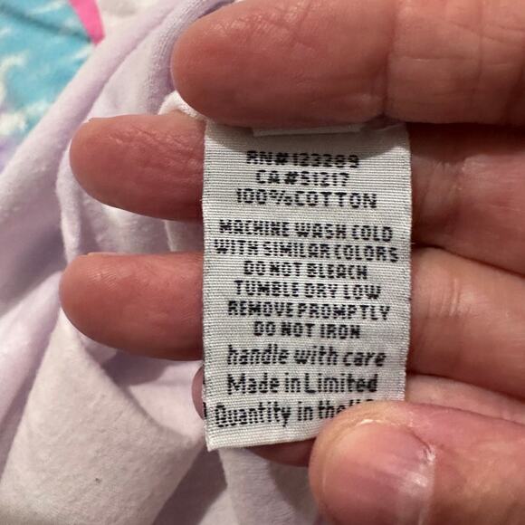 Lauren Moshi Edda Tie Dye Tongue Ultra Soft Lightweight Vintage Tee White, XS - Picture 7 of 8